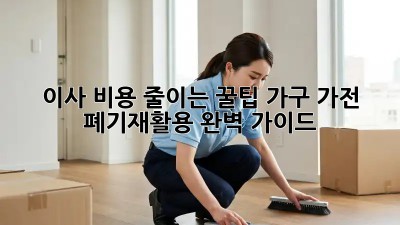 이사 비용 줄이는 꿀팁: 가구, 가전 폐기/재활용 완벽 가이드